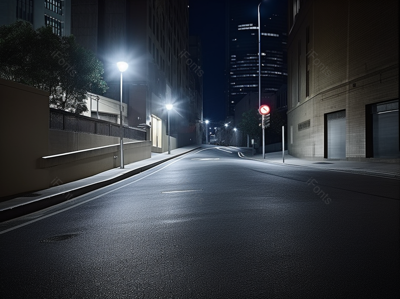 夜晚陡峭的城市小路暮色氛围感摄影图,高清,摄影图,摄影图片,图片大全,摄影图免费下载